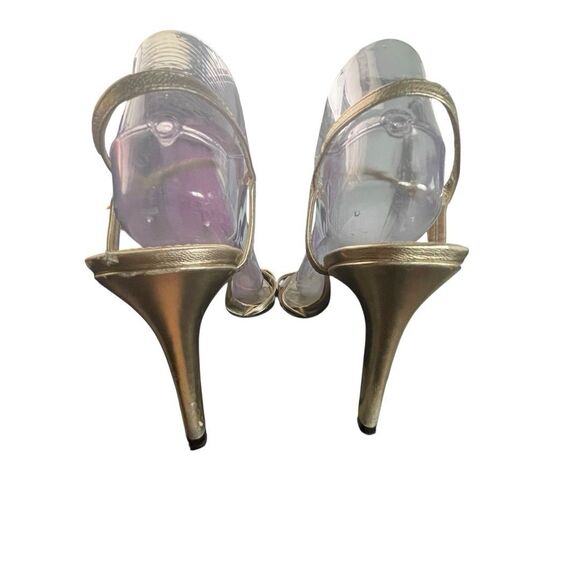 Lauren Ralph Lauren Womens Aela Ankle Strap Sandals Gold Leather Size 10B - Picture 7 of 11